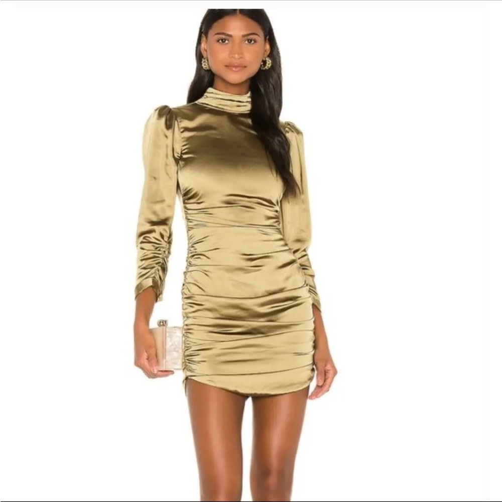 Camila Coelho Viviane Olive Green Mini Dress